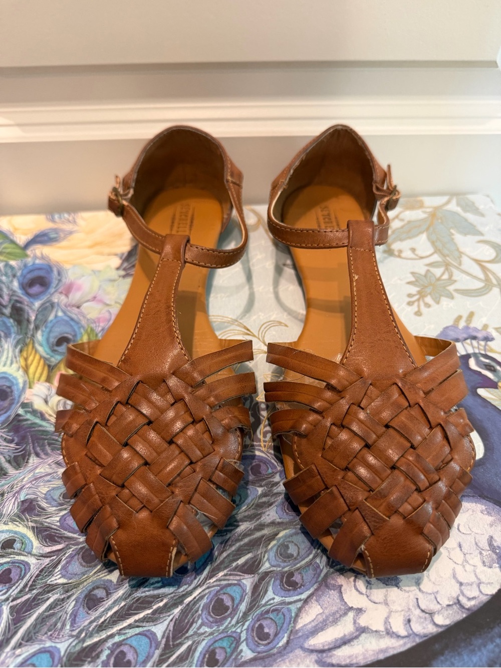 Seychelles Brown Woven T-Strap Huarache Sandals Size 8